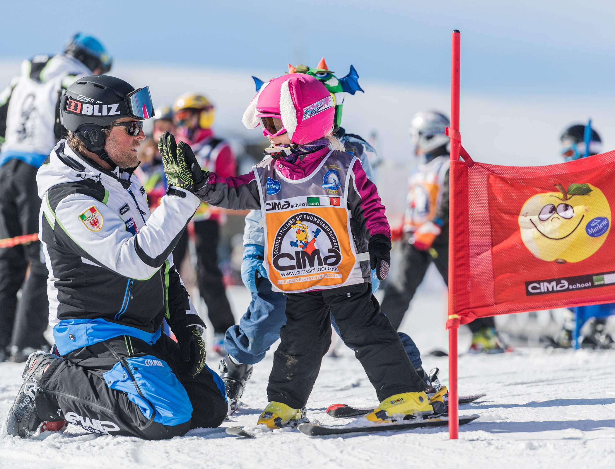 Ski lessons for children on the Kronplatz - Hotel Fameli