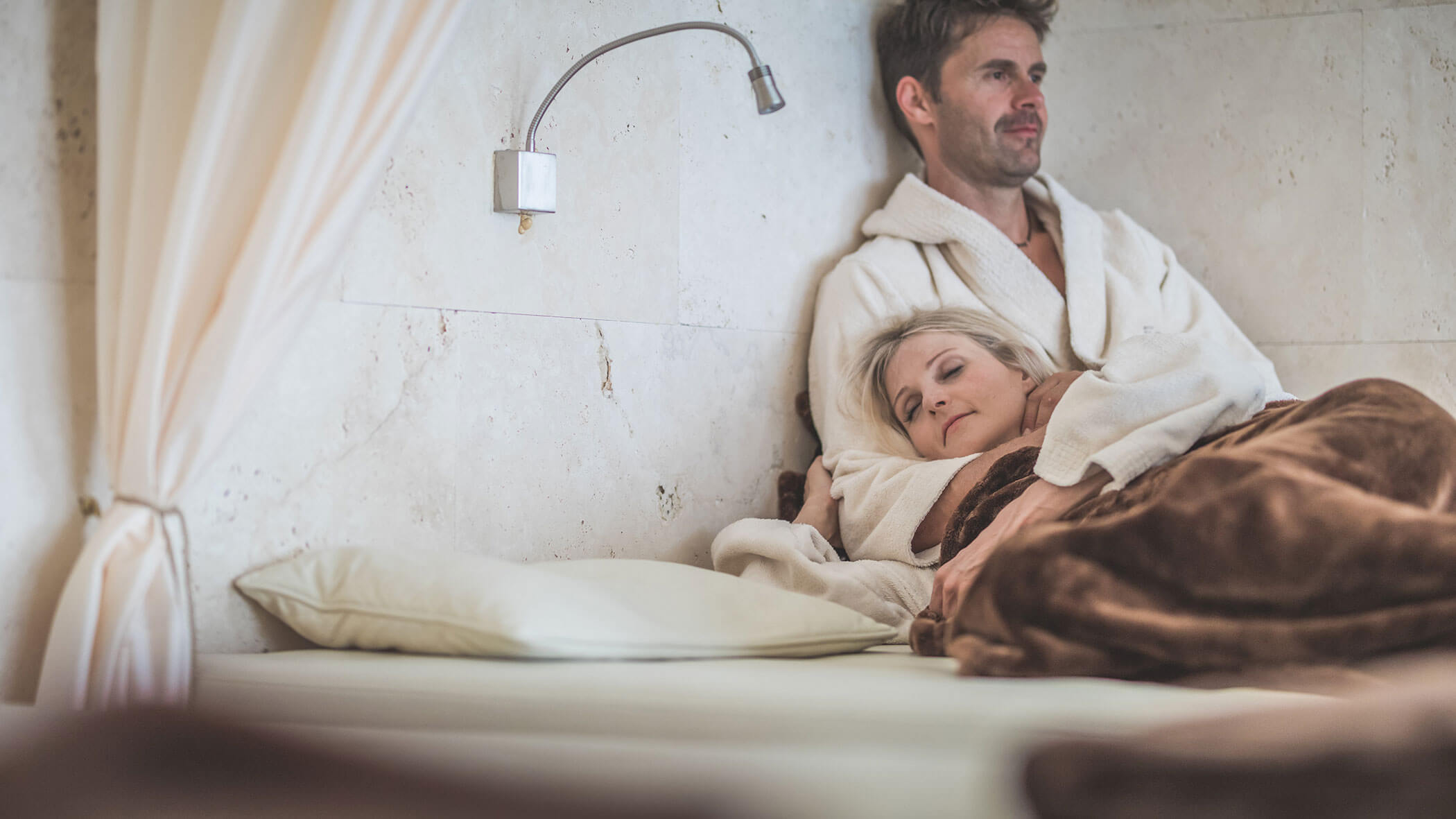 Couple in the relaxation area