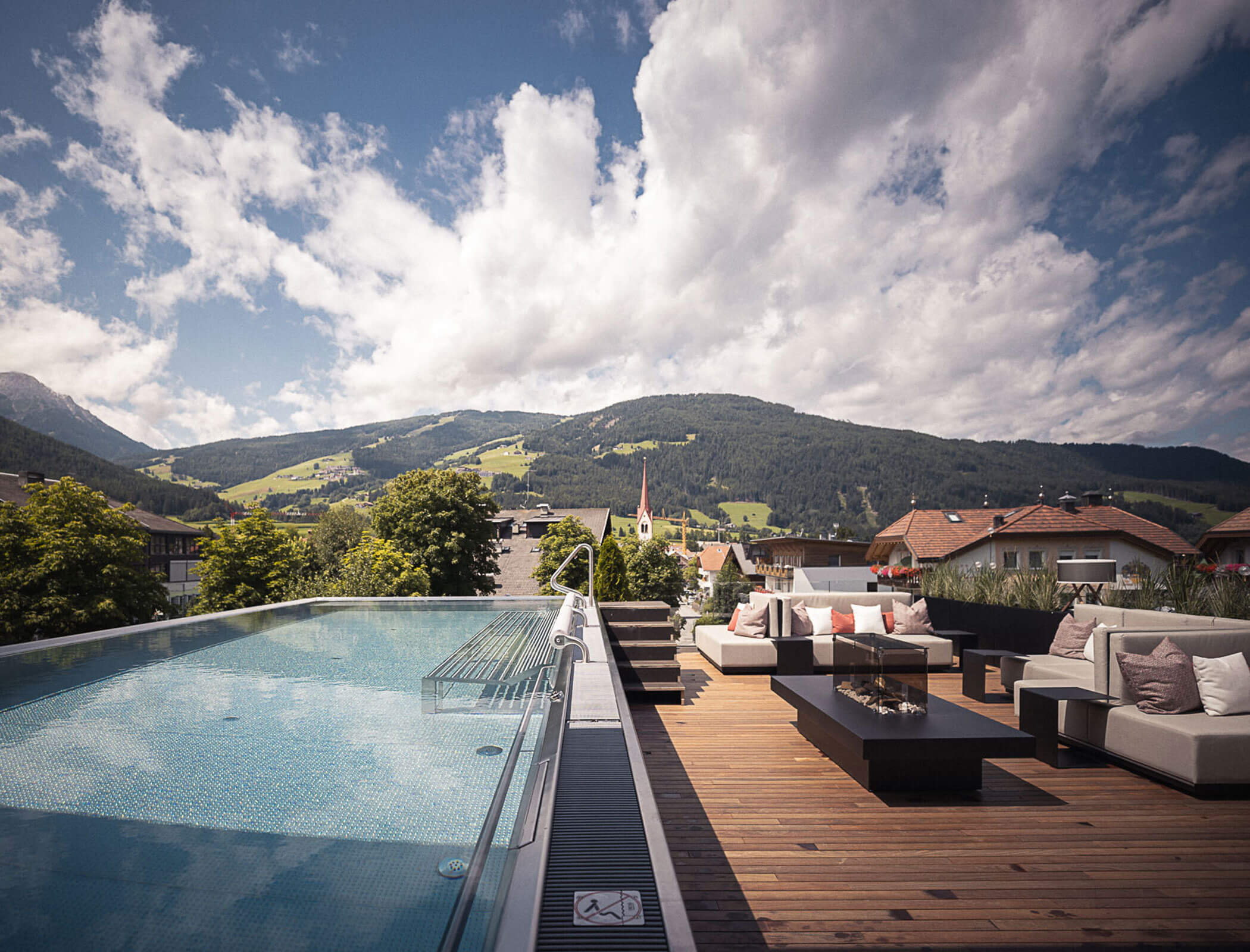 Sky Pool with Valdaora in the background - Hotel Fameli