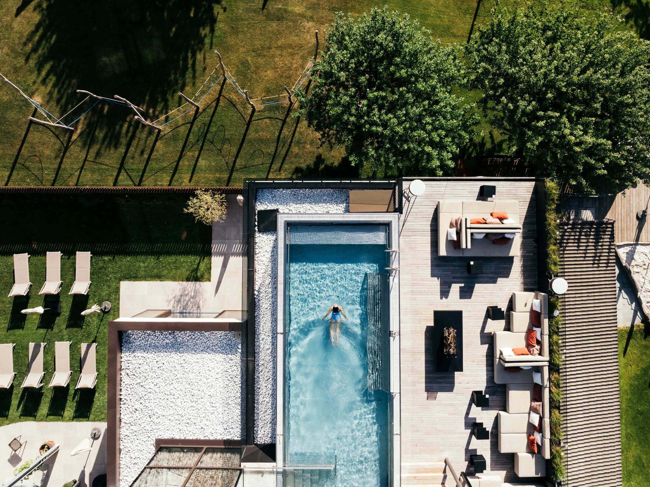 Outdoor Pool Vogelperspektive